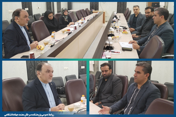 نشست مشترک رئیس پژوهشکده سرطان معتمد با رئیس جهاددانشگاهی خراسان جنوبی